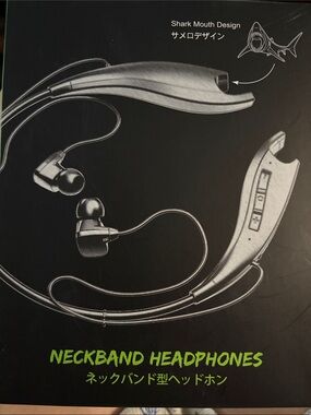 YOSDOM Neckband Bluetooth Headphones featuring a unique Shark Mouth Design NIB